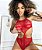 Body de Renda Vermelho, Sexy - Imagem 1