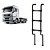 Estribo Traseiro Cabine MAN TGX - 3 Degraus - 1432mm Preto - Imagem 1