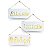 Placas Acrílico Aberto Fechado + Volto Logo Branco e Dourado - Imagem 1