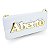 Placas Acrílico Aberto Fechado + Volto Logo Branco e Dourado - Imagem 2