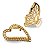 Kit 2 Prendedores de Cabelo Metal Dourado Borboleta Coração - Imagem 4