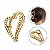 Kit 2 Prendedor Presilha Cabelo Coração Dourado Correntes - Imagem 1