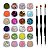 Kit 24 Enfeites Glitter Decoração Unhas + 3 Pinceis 2 pontas - Imagem 1