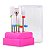 Kit 6 Brocas Cerâmica Completo + Suporte Rosa com Tampa de Acrílico Transparente + Escovinha de Limpeza Cerdas Macias - Imagem 5