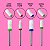 Kit 6 Brocas Cerâmica Completo + Suporte Rosa com Tampa de Acrílico Transparente + Escovinha de Limpeza Cerdas Macias - Imagem 4