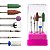 Kit 3 Brocas Polidoras Coloridas + 2 Diamantadas Finas + 1 Cerâmica Large Barrel + 1 Limpeza Escovinhas Cerdas + Suporte Rosa com Tampa de Acrílico Transparente - Imagem 1