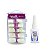 Kit 100 Unhas Postiças Natural Quadrada Média Branca + Cola Adesivo Instantâneo Transparente Tek bond 793, 20g - Imagem 1