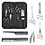 Kit Barbeiro Cabeleireiro Pente Navalhete Tesouras Afiadas Prossional Aço Inox + Estojo Divisórias - Imagem 10