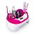 Cabine LED UV 110w 36 Leds Bivolt Modelo KM-520 Alongamento Unhas de Gel Fibra Decoração C/ Suporte Divisória Branco e Rosa - Imagem 2