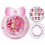 Unha Postiça Infantil Pequena 12 Und Autocolante + Pulseira Miçanga Colorida - Imagem 1