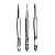 Kit 3 Pinça Aço Inox Chanfrada Fina Reta Design Modelagem Sobrancelha Fio a Fio Precisão Profissional Compacta - Imagem 1