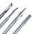 Kit 4 Espátulas Ponta Dupla Aço Inox Prateado Remoção Cutícula Podóloga Unhas Encravadas Manicure Nail Design - Imagem 2