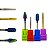 Kit 4 Brocas Tungstênio Umbrella F-Gold, Bullet ST-Colorful, Large Barrel Ball M-BLue, Flame F-720 Lixadeira Elétrica Motor Alongamento Unhas Gel Fibra Manicure Manutenção Porcelana - Imagem 1
