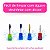 Kit 4 Brocas Umbrella M Gold + Bullet ST-Colorful + Large Barrel Ball M-Blue + Flame F-720, Lixadeira Motor Unhas Alongamento Gel Fibra Manutenção Acabamento Precisão Manicure Profissional - Imagem 6