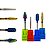 Kit 4 Brocas Umbrella M Gold + Bullet ST-Colorful + Large Barrel Ball M-Blue + Flame F-720, Lixadeira Motor Unhas Alongamento Gel Fibra Manutenção Acabamento Precisão Manicure Profissional - Imagem 1