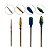 Kit 4 Brocas Umbrella M Gold + Bullet ST-Colorful + Large Barrel Ball M-Blue + Flame F-720, Lixadeira Motor Unhas Alongamento Gel Fibra Manutenção Acabamento Precisão Manicure Profissional - Imagem 3