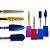 Kit 4 Brocas Tungstênio Para Lixadeira de Unhas Flame M-Blue + Smooth Top M + Umbrella M-Gold + Flame F-720 Alongamento Unhas Gel Fibra Acabamento Manutenção - Imagem 1
