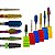 Kit 6 Brocas Tungstênio Umbrella F-Gold + Large Barrel Ball M-Blue + Umbrella C-TRL + Flame F-720 + Umbrella M-Colorful + Bullet-XF, Lixadeira Alongamento Unhas Acabamento Manutenção Manicure - Imagem 1