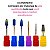 Kit 6 Brocas Umbrella XF + Bullet F-Colorful + Umbrella M-Gold + Flame F-720 + Smooth Top M-Blue + Flame P Alongamento Unhas Gel Fibra Acabamento Manutenção Lixadeira Motor - Imagem 2