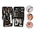 Kit 19 Instrumentos Inox Manicure Pedicure Lixa Cortador Alicate Palito Desencravador Unhas Pinça Palito Tesoura Sobrancelha Espátula Cureta Espinha Estojo com Trava - Imagem 1