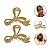 Kit 2 Presilha Laço Dourado Inox Strass Brilho Cabelo Acessório Resistente Penteado Moderno - Imagem 1
