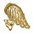 Kit 2 Presilhas de Metal Asa Anjo Coração Dourada Strass Cabelo Penteado Design Atraente Moderno - Imagem 2