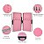 Kit Estojo Case Forrado Rosa Com Trava Porta Utensílios + 3 Pinça Aço Inox Prateada Design Sobrancelha Fina Reta Chanfrada - Imagem 7