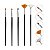 Kit 15 Pincéis Preto Alongamento Unha Gel Profissional Manicure Designer Decoração Nail Art - Imagem 5