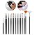 Kit 15 Pincéis Preto Alongamento Unha Gel Profissional Manicure Designer Decoração Nail Art - Imagem 2