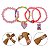 Kit 4 Pulseiras Infantil Pingente Miçanga Colorida Menina - Imagem 1