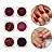Kit 6 Glitter Pó Cromado Metalizado Unhas de Gel Vermelho - Imagem 1