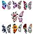 Kit 3 Adesivos Strass Carnaval Borboleta Lado Esquerdo Autocolante Facial - Imagem 1