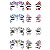 Kit 3 Adesivos Faciais Multicolor Strass Pedraria Carnaval - Imagem 2