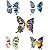 Kit 3 Adesivos Strass Facial Carnaval Borboleta Lado Direito - Imagem 1