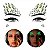 Kit 3 Adesivos Faciais Fluorescentes Carnaval Pedraria Strass - Imagem 1