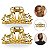 Kit 2 Presilha Prendedor Cabelo Concha Estrela Dourada Metal - Imagem 1
