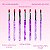 Kit 7 Pincéis Língua de Gato Marmorizado Rosa Manicure Unhas - Imagem 2
