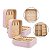 Kit 2 Mini Porta Joia Organizador Divisória Forrado Rosa - Imagem 1