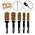 Kit 5 Escovas Cabelo Cerâmica Térmica + Bolsa Transparente - Imagem 1