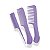 Kit 3 Tamanhos de Pente Roxo Plástico para Cabelos Penteados - Imagem 5