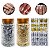 Kit 24 Glitters Flocado + 2 Potes Grandes Folha Ouro Prata - Imagem 1