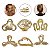Kit Mix 6 Presilhas Metal Dourado Penteado Cabelo Semi Preso - Imagem 1