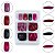 Kit 96 Unhas Postiças Quadrada Colorida Vermelho Preto Rosa - Imagem 2