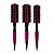 Kit 3 Escova de Cabelo Redonda Cerdas Duplas Térmica Rosa - Imagem 2