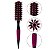 Kit 3 Escova de Cabelo Redonda Cerdas Duplas Térmica Rosa - Imagem 4