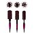 Kit 3 Escova de Cabelo Redonda Cerdas Duplas Térmica Rosa - Imagem 1