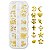 Kit 12 Joias 3D Unhas Nail Art Decoração Diversas Dourado - Imagem 2