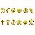 Kit 12 Joias 3D Unhas Nail Art Decoração Diversas Dourado - Imagem 6