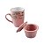 CANECA PORCELANA C/INFUSOR TAMPA VINTAGE LETTERS ROSA 350ML - Imagem 1