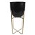 CACHEPOT EM METAL PRETO COM SUPORTE DOURADO 14CM X 14CM X 31 - Imagem 1